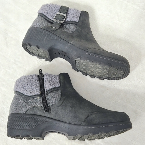 JBU Winter Snow Boots Womens 9.5 M Haven Gray Round Toe Faux Fur Side Zip Buckle - Picture 3 of 8